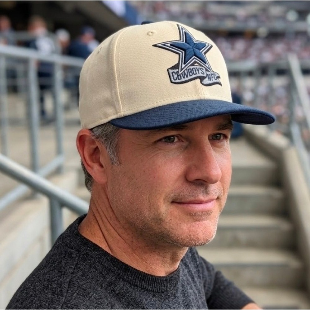 New Era Dallas Cowboys 59FIFTY Fitted Hat 7 1/8 Cream Navy Blue NFC Star Cap
